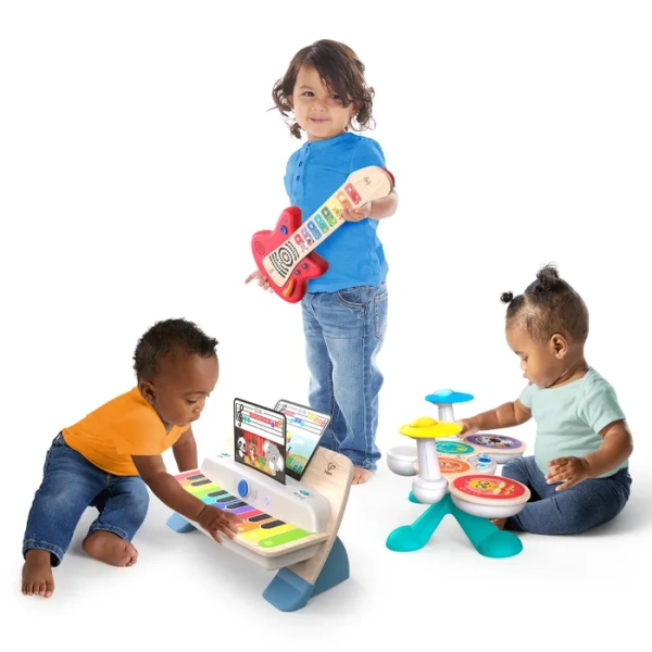 Hape Музыкальная игрушка для малышей Пианино, 11 клавиш, сенсорное, бежевое