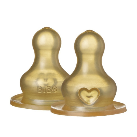 BIBS Bottle Nipple 2 PACK Latex - Соска для бутылочки медленный поток (2шт)