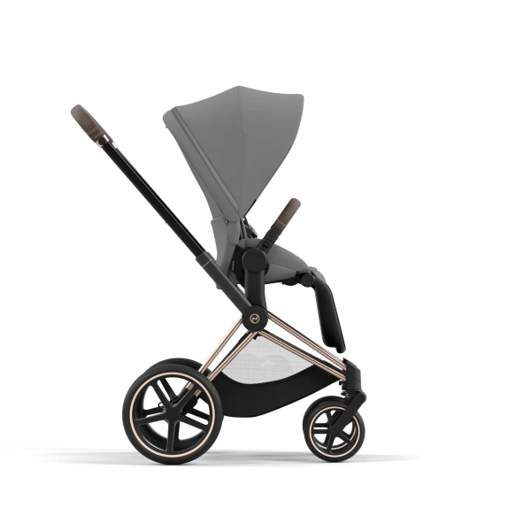 Cybex Детская коляска Priam IV Rosegold 2-в-1 Mirage Grey + спальный блок Lux Carry Cot
