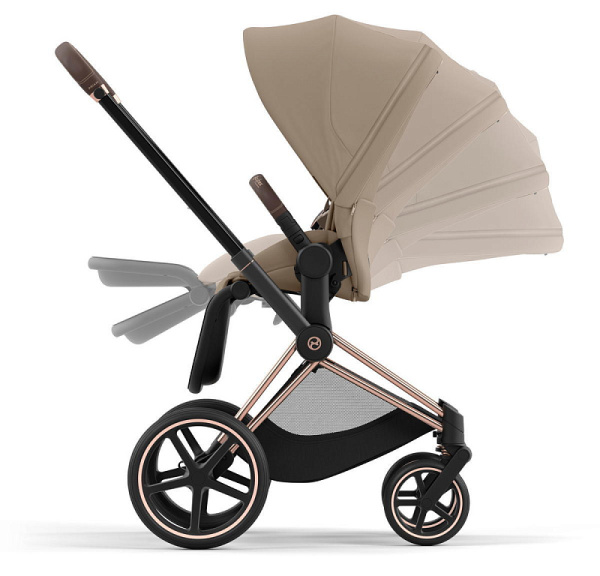 Cybex Детская коляска Priam IV Rosegold 2 в 1 Cozy Beige + спальный блок Lux Carry Cot