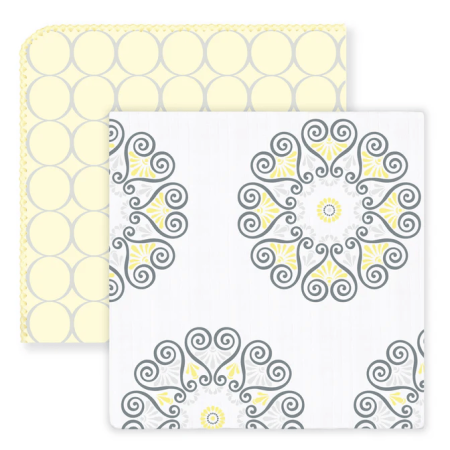 SwaddleDesigns Набор пеленок SwaddleDuo - Sterling Mod Circles on Soft Yellow Banana & Yellow Med