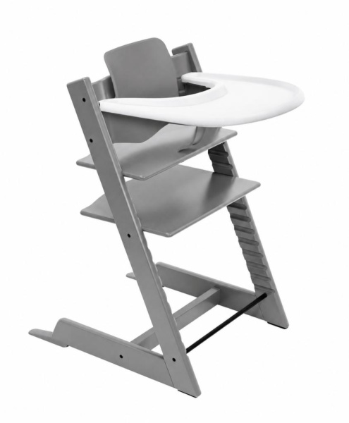 Stokke Tripp Trapp стульчик для кормления Storm grey с Baby Set² и столешницей