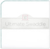 SwaddleDesigns Фланелевая пеленка для новорожденного - White with SeaCrystal Pastel Trim