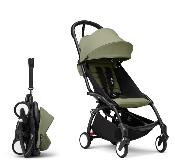 Stokke YOYO3 коляска универсальная 2в1 с мягкой люлькой Black/Olive