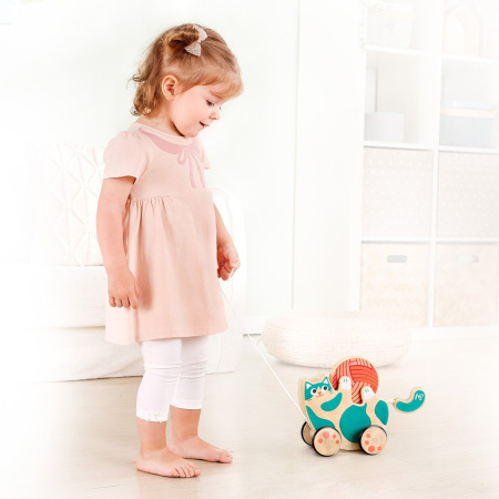 Hape Игрушка для малышей каталка/погремушка Игривый котенок
