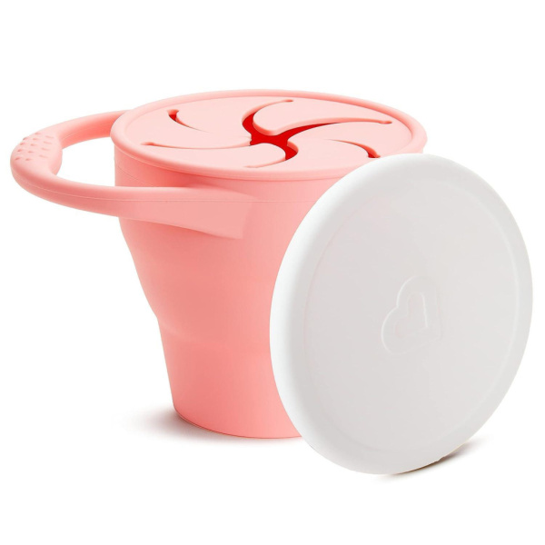 Munchkin Контейнер для еды детский непросыпайка для снеков C`est Silicone! с крышкой - Коралл