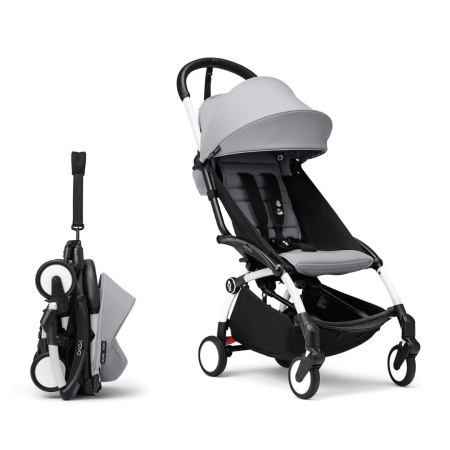 Stokke YOYO3 White Stone белая рама и серый прогулочный блок