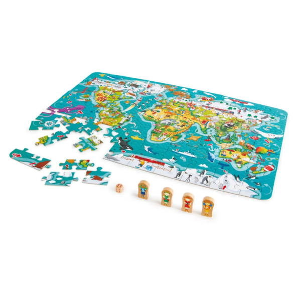 Hape Пазл "Карта мира" 2в1, игра-бродилка