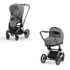 Cybex Детская коляска Priam IV Rosegold 2-в-1 Mirage Grey + спальный блок Lux Carry Cot