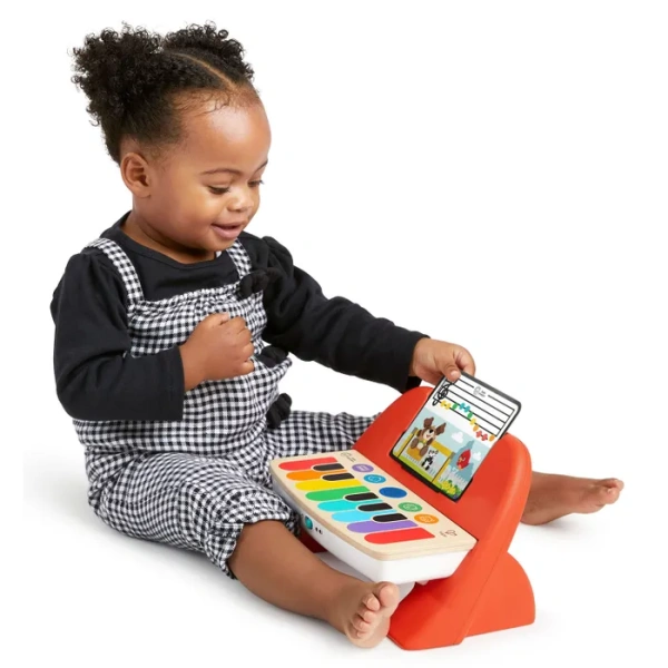 Hape Музыкальная игрушка для малышей Пианино, 7 клавиш, сенсорное, красное