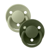 BIBS Набор пустышек De Lux Silicone 0-6 месяцев 2шт. - Sage/Hunter Green
