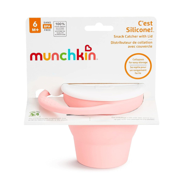 Munchkin Контейнер для еды детский непросыпайка для снеков C`est Silicone! с крышкой