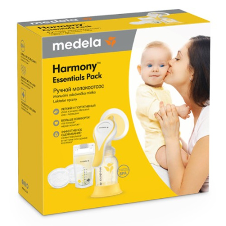 Medela Молокоотсос  HARMONY Essentials (бутылочка 150 мл ,соска сил,4 пакета д/сброса)