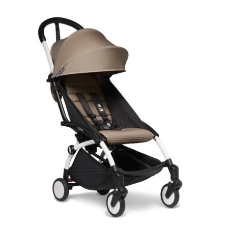 Stokke YOYO3 White Taupe белая рама и бежевый прогулочный блок