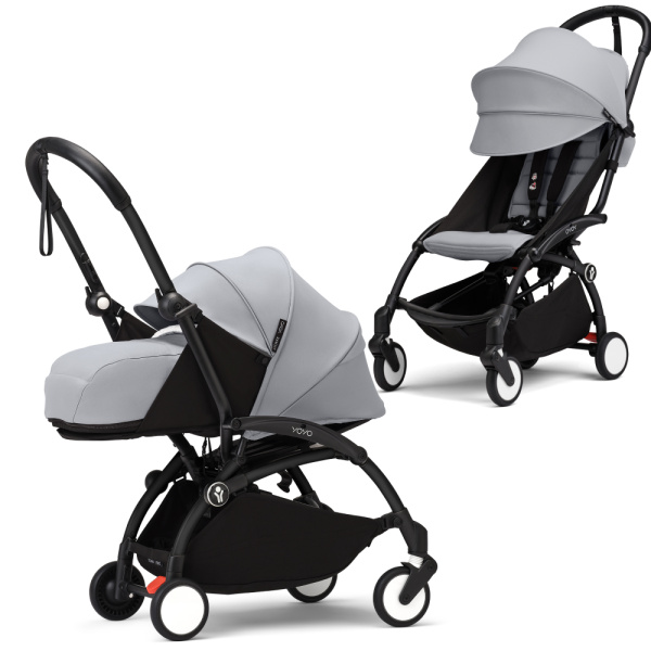 Stokke YOYO3 коляска универсальная 2в1 с мягкой люлькой Black/Stone