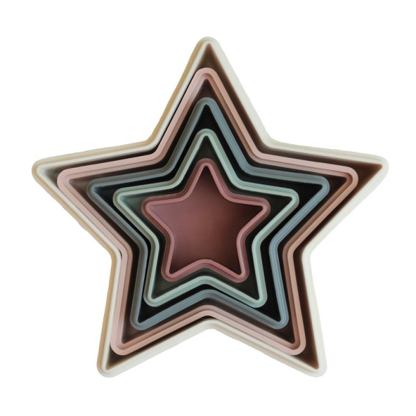 Mushie Пирамидка-формочка Nesting Star