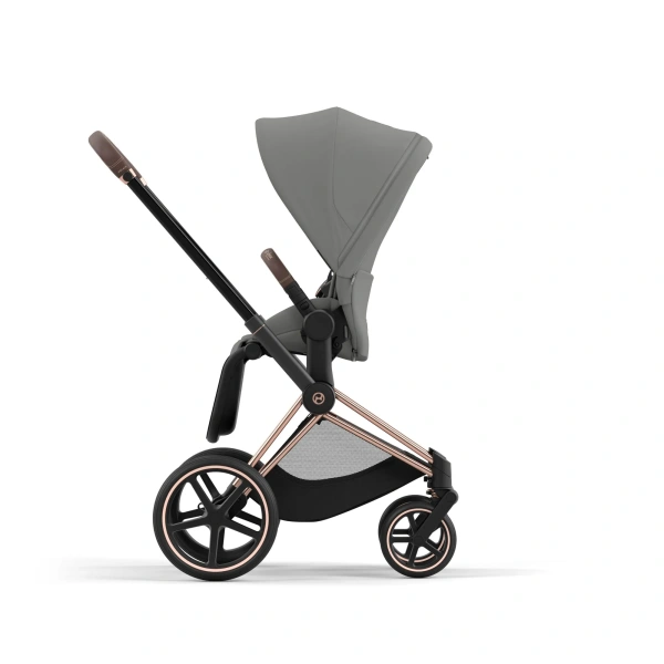 Cybex Детская коляска Priam IV Rosegold 2-в-1 Mirage Grey + спальный блок Lux Carry Cot
