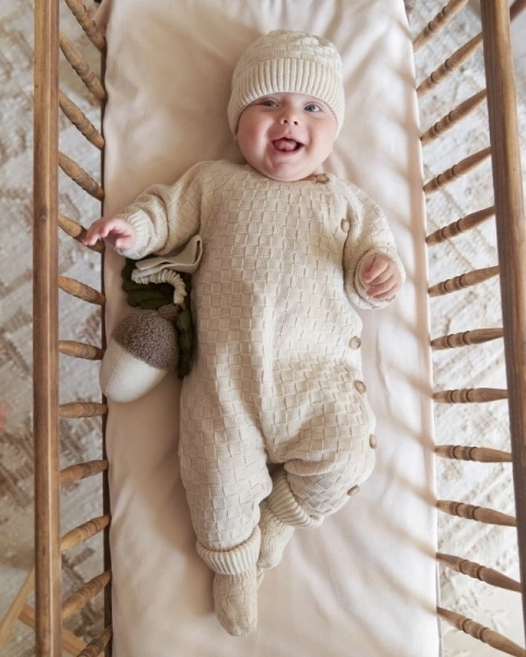 Loomknits Комбинезон детский из шерсти мериноса Кремовый