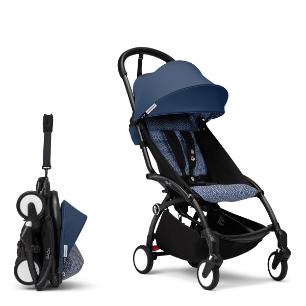 Stokke YOYO3 коляска универсальная 2в1 с мягкой люлькой Black/Air France