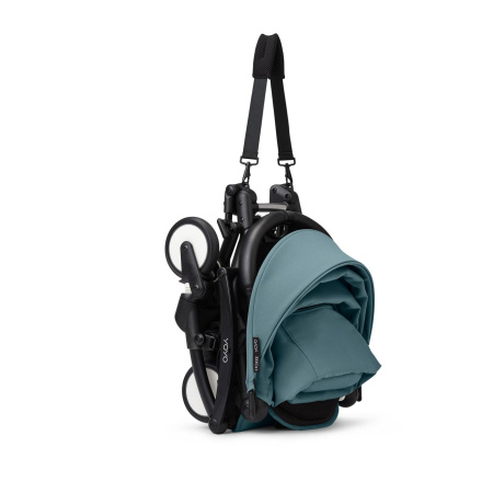 Stokke YOYO3 коляска универсальная 2в1 с мягкой люлькой Black/Aqua