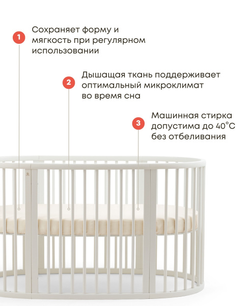 Stokke Sleepi Bed Fitted Sheet натяжная простыня для овального матраса