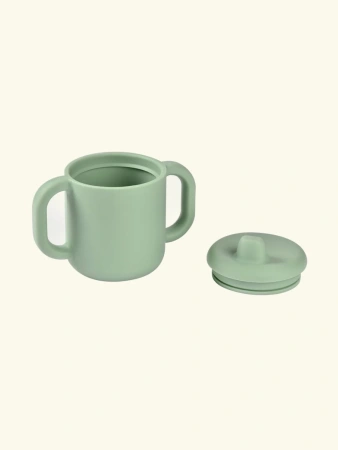 Beaba Поильник силиконовый SILICONE LEARNING CUP PINK - SAGE GREEN