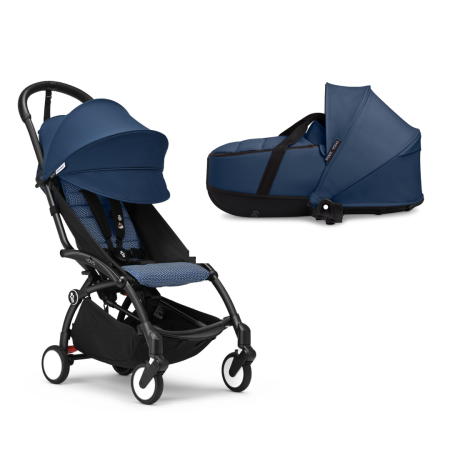 Stokke YOYO³ 2 в 1 Black/Air France с каркасной люлькой Bassinet