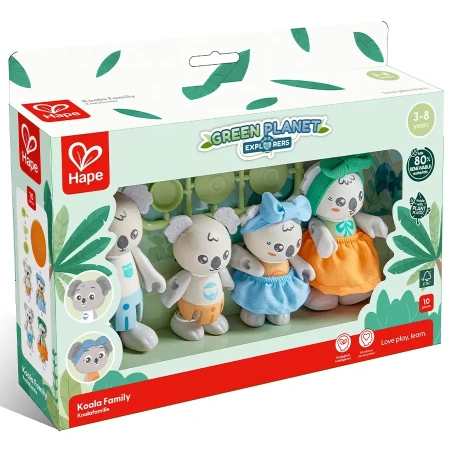Hape Игрушки фигурки животных Семья коал, 12 предметов в наборе 