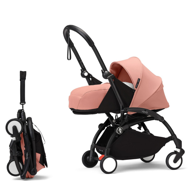 Stokke YOYO3 коляска универсальная 2в1 с мягкой люлькой Black/Ginger