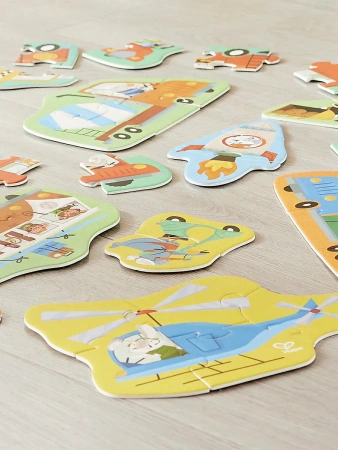 Hape детский пазл Транспорт 15 сборных картинок