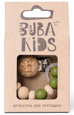 Buba Kids Держатель для пустышки с деревянной клипсой Зефир - Лесной