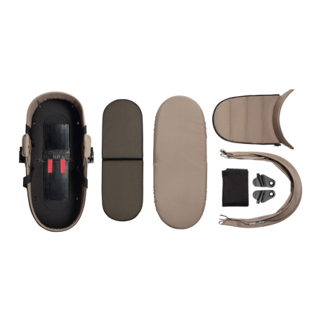 Stokke YOYO³ 2 в 1 Black/Taupe с каркасной люлькой Bassinet