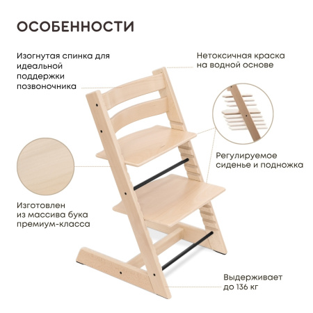 Оригинальный комплект Stokke Tripp Trapp Natural с Baby Set 2