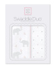 SwaddleDesigns Набор пеленок SwaddleDuo - Elephant and Chickies & Little Dots