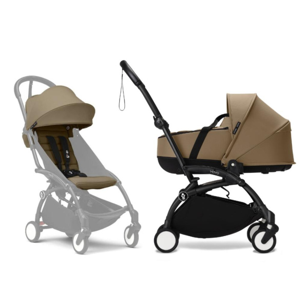 Stokke YOYO3 коляска универсальная 2в1 с каркасной люлькой bassinet Black/Toffee