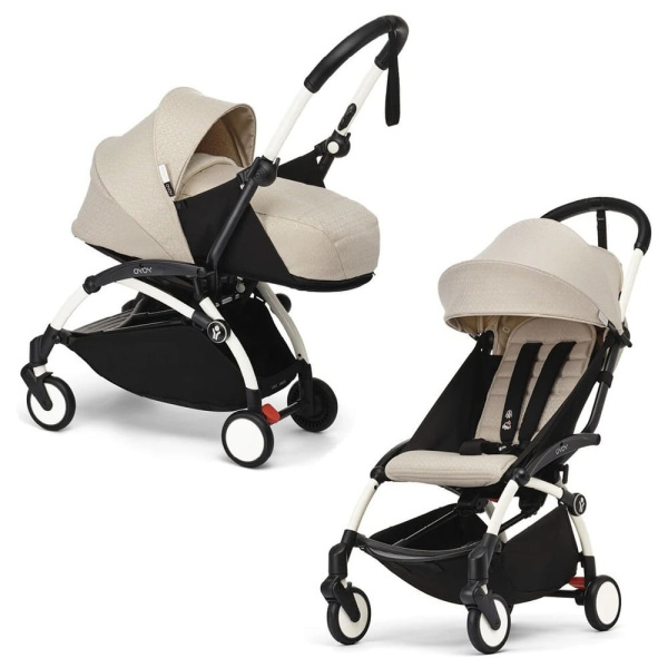 Stokke YOYO³ коляска универсальная 2 в 1 с мягкой люлькой Newborn Pack White/Bonpoint Beige