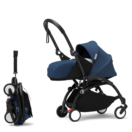Stokke YOYO3 коляска универсальная 2в1 с мягкой люлькой Black/Air France