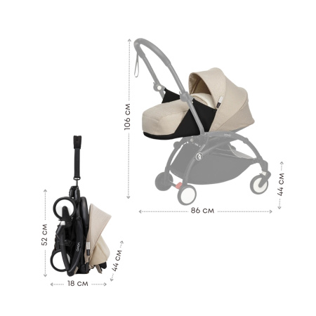 Stokke YOYO³ 2 в 1 White/Bonpoint с мягкой люлькой для новорождённого