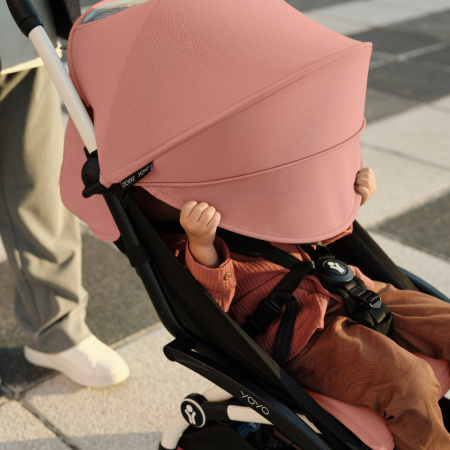 Stokke YOYO3 White Ginger белая рама и розовый прогулочный блок
