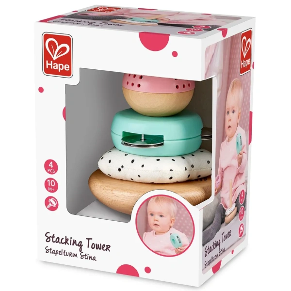 Hape Серия Пастель Детская развивающая игрушка пирамидка