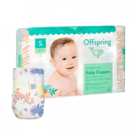 Offspring подгузники, S 3-6 кг. 48 шт. - Единороги