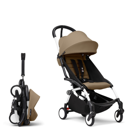 Stokke YOYO³ 2 в 1 White/Toffee с мягкой люлькой для новорождённого