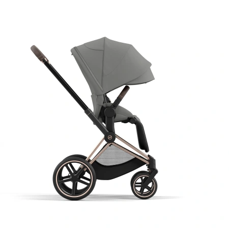 Cybex Детская коляска Priam IV Rosegold 2-в-1 Mirage Grey + спальный блок Lux Carry Cot
