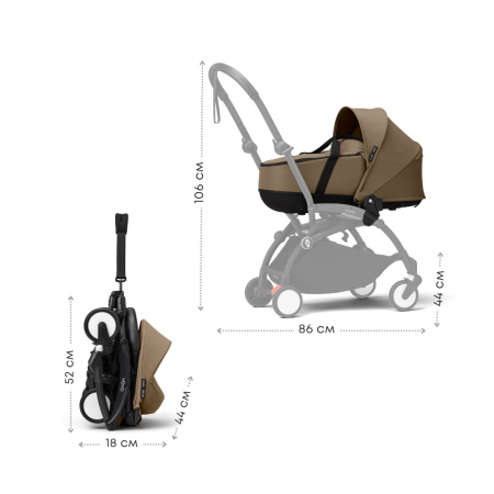 Stokke YOYO3 коляска универсальная 2в1 с каркасной люлькой bassinet Black/Toffee