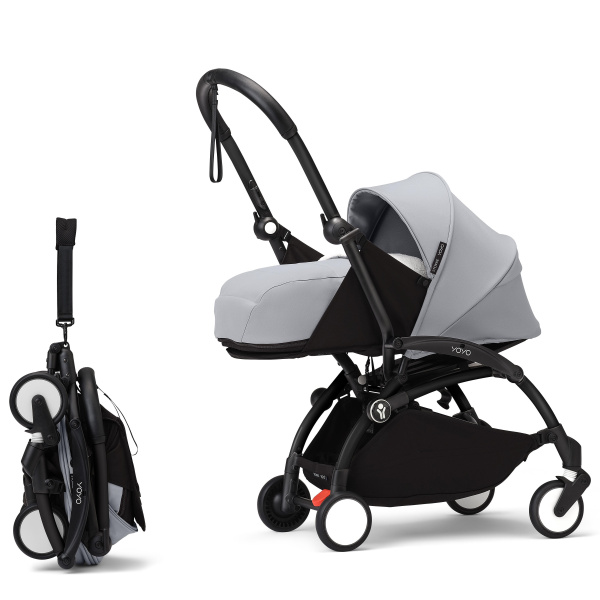 Stokke YOYO3 коляска универсальная 2в1 с мягкой люлькой Black/Stone
