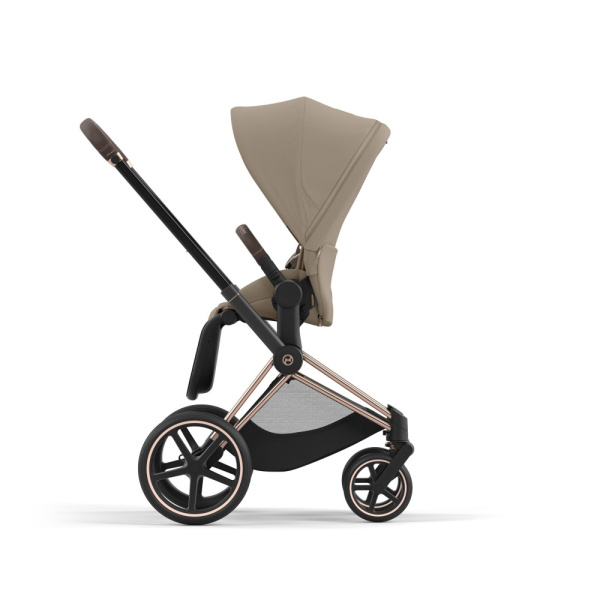 Cybex Детская коляска Priam IV Rosegold 2 в 1 Cozy Beige + спальный блок Lux Carry Cot
