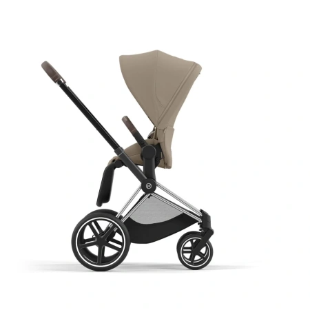 Cybex Детская коляска Priam IV Chrome Brown 2 в 1 Cozy Beige + спальный блок Lux Carry Cot
