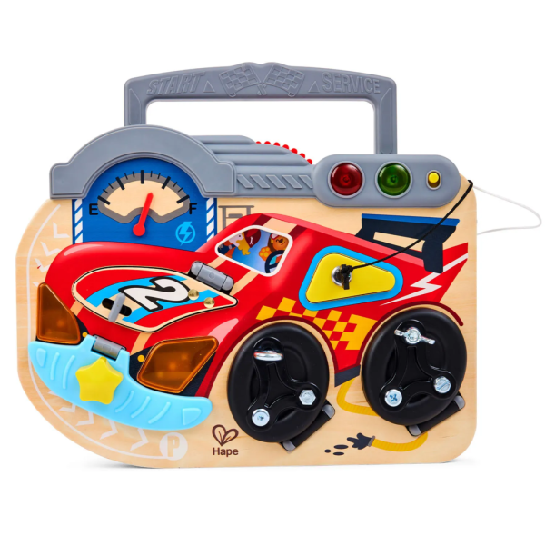 Hape Игрушка бизиборд "Цвета и формы" Маленький гонщик