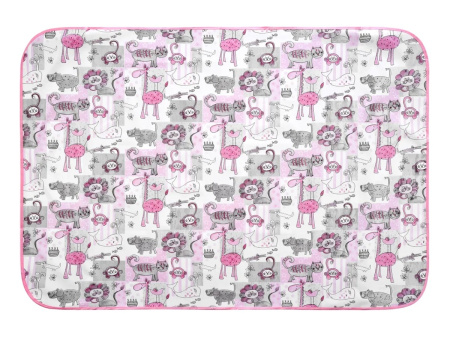 Roxy Kids Клеенка наматрасник с резинками ZOO 70х100 (2 шт) - Белый и серо-розовый