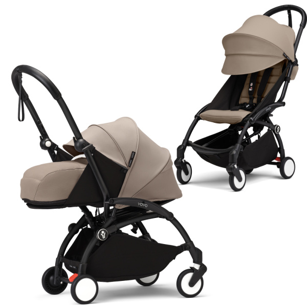 Stokke YOYO3 коляска универсальная 2в1 с мягкой люлькой Black/Taupe
